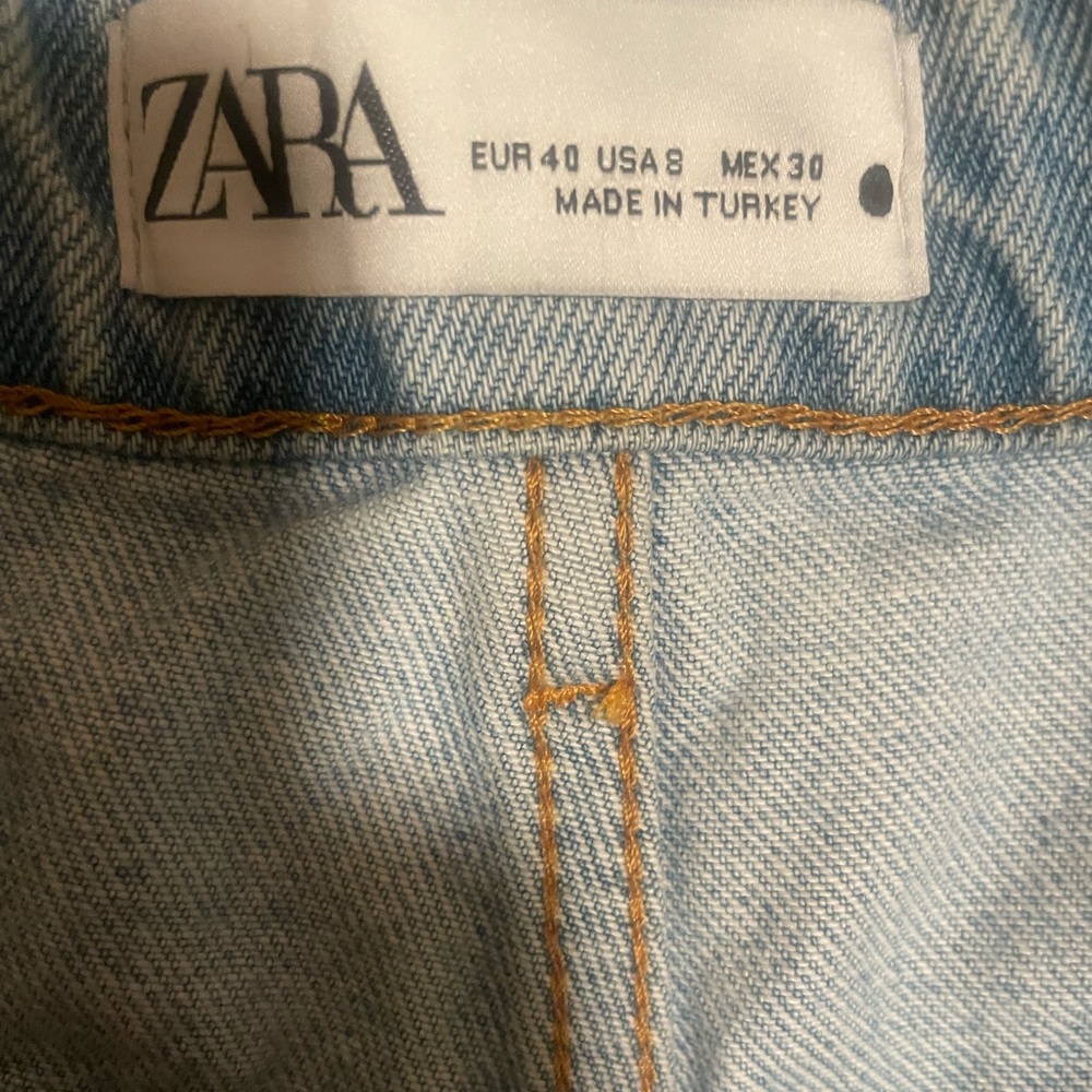 Zara Light Blue Ripped Jean Shorts - Picture 4 of 7
